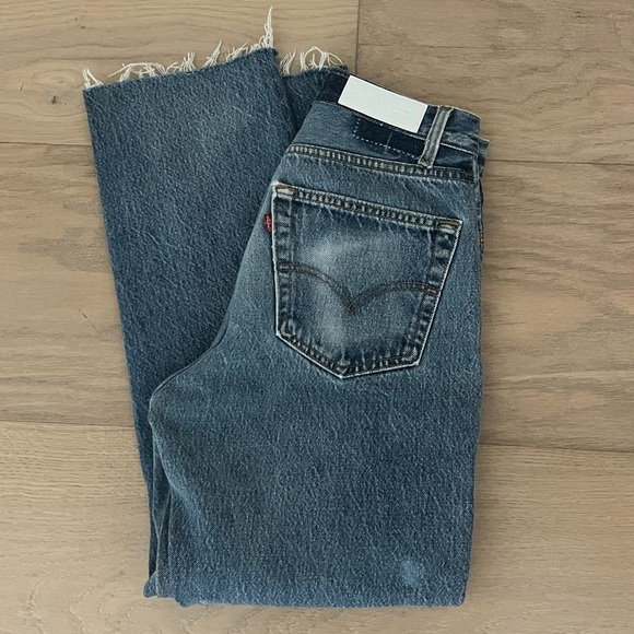 Redone Dark Wash Levis - Picture 1 of 6